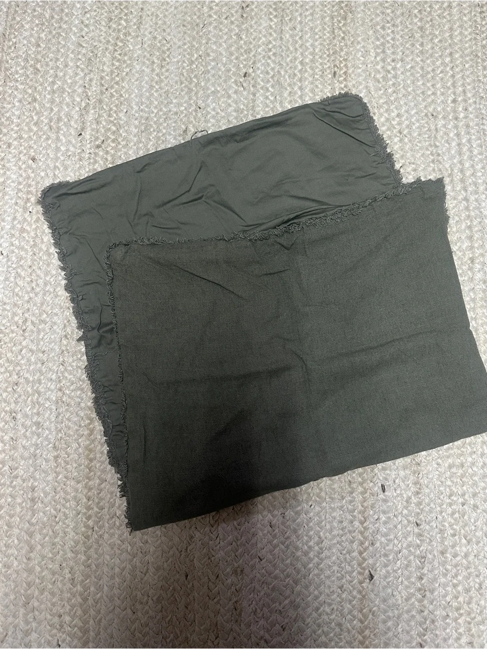 NEW Casaluna Heavyweight Olive Green Linen Pillow Sham, King